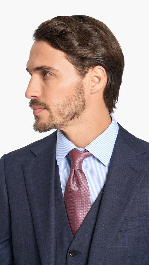 Reda Dark Navy Prince of Wales Custom Suit