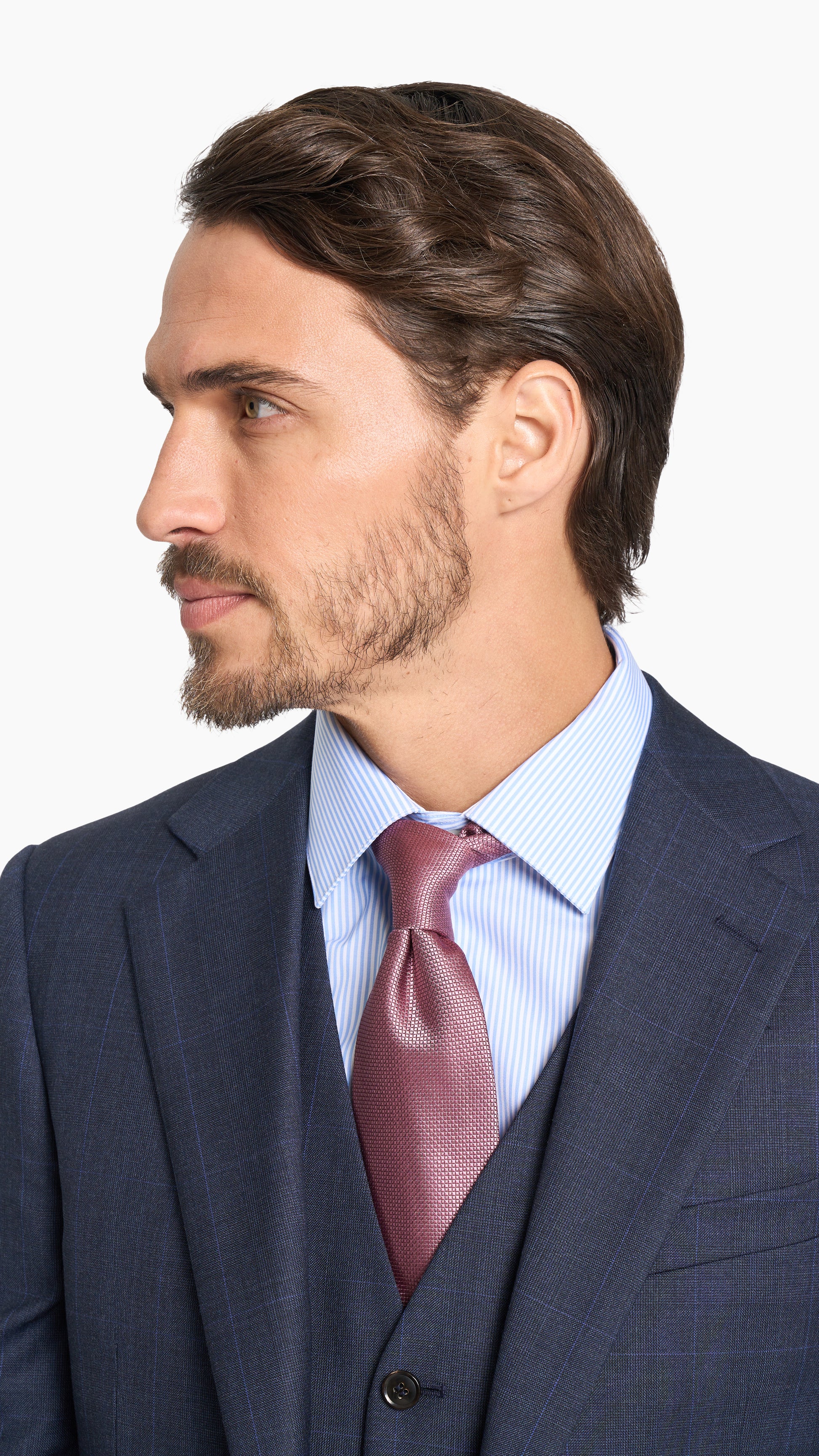 Reda Dark Navy Prince of Wales Custom Suit