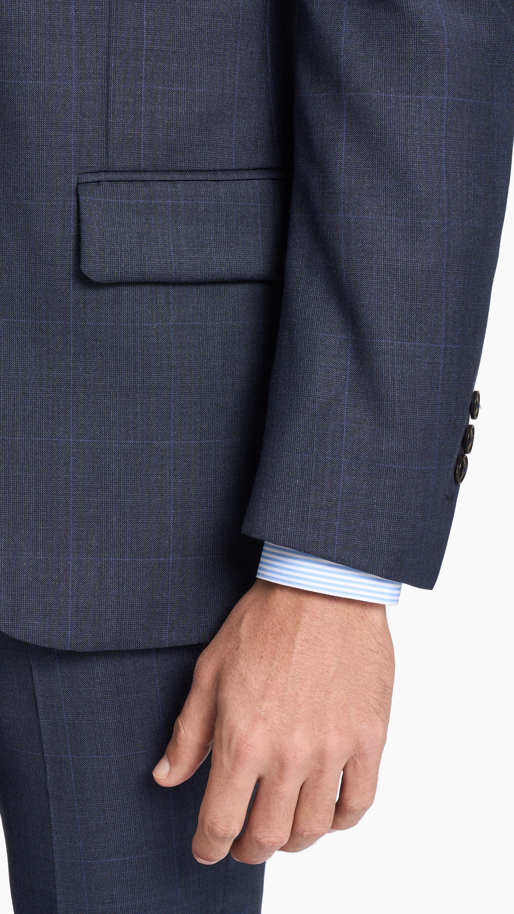 Reda Dark Navy Prince of Wales Custom Suit