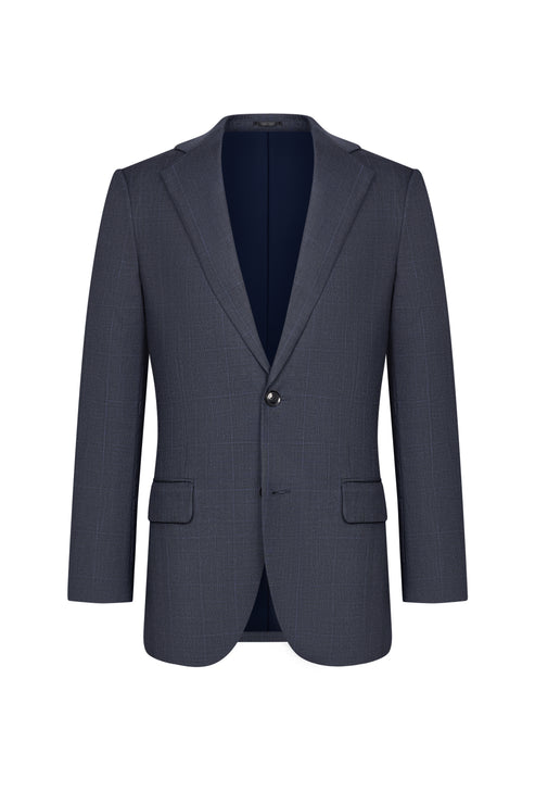 Reda Dark Navy Prince of Wales Custom Suit