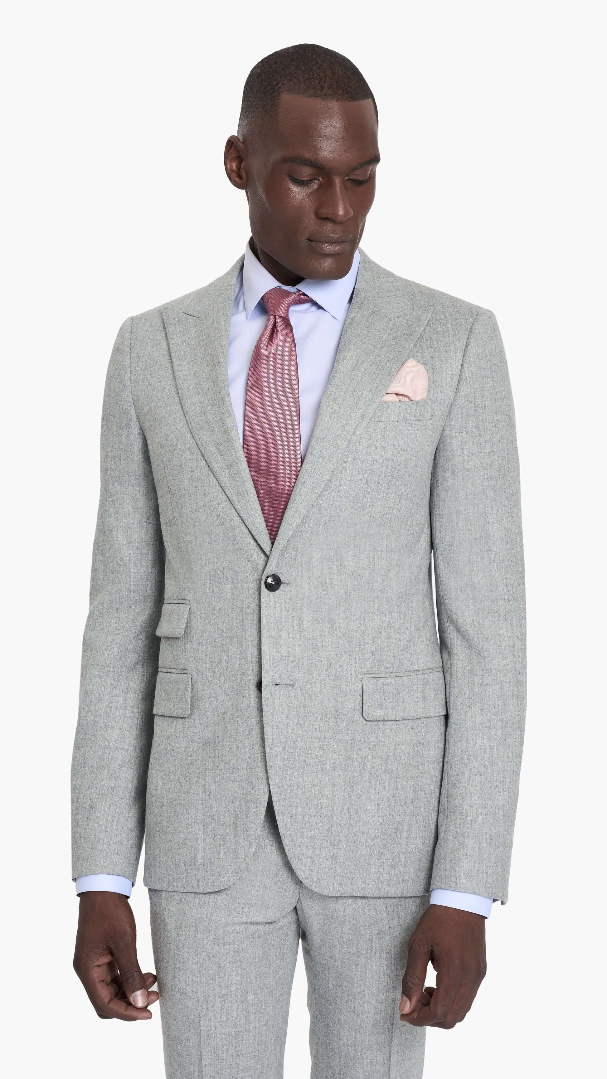 Reda Light Grey Flannel Custom Jacket
