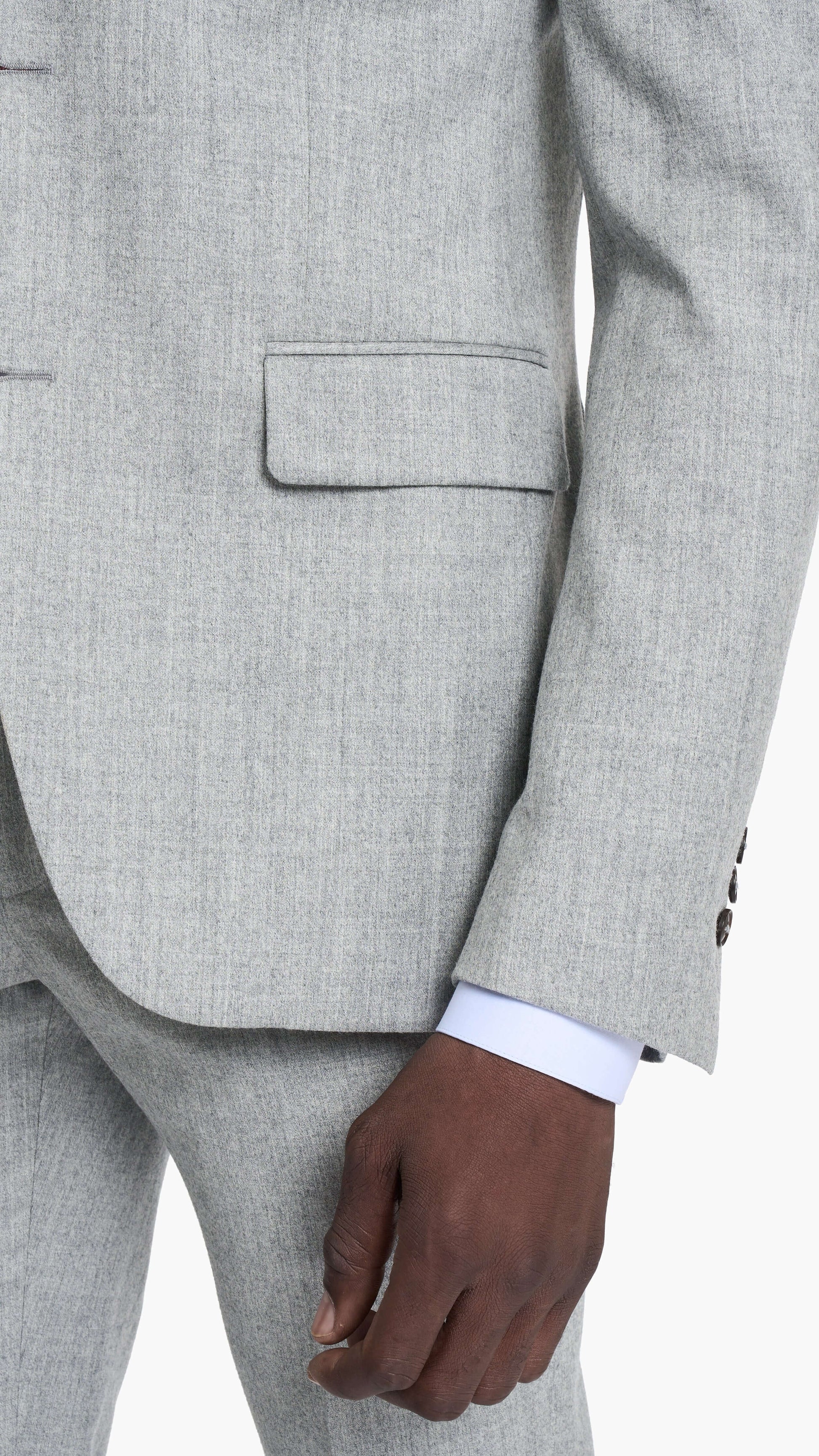 Reda Light Grey Flannel Custom Jacket