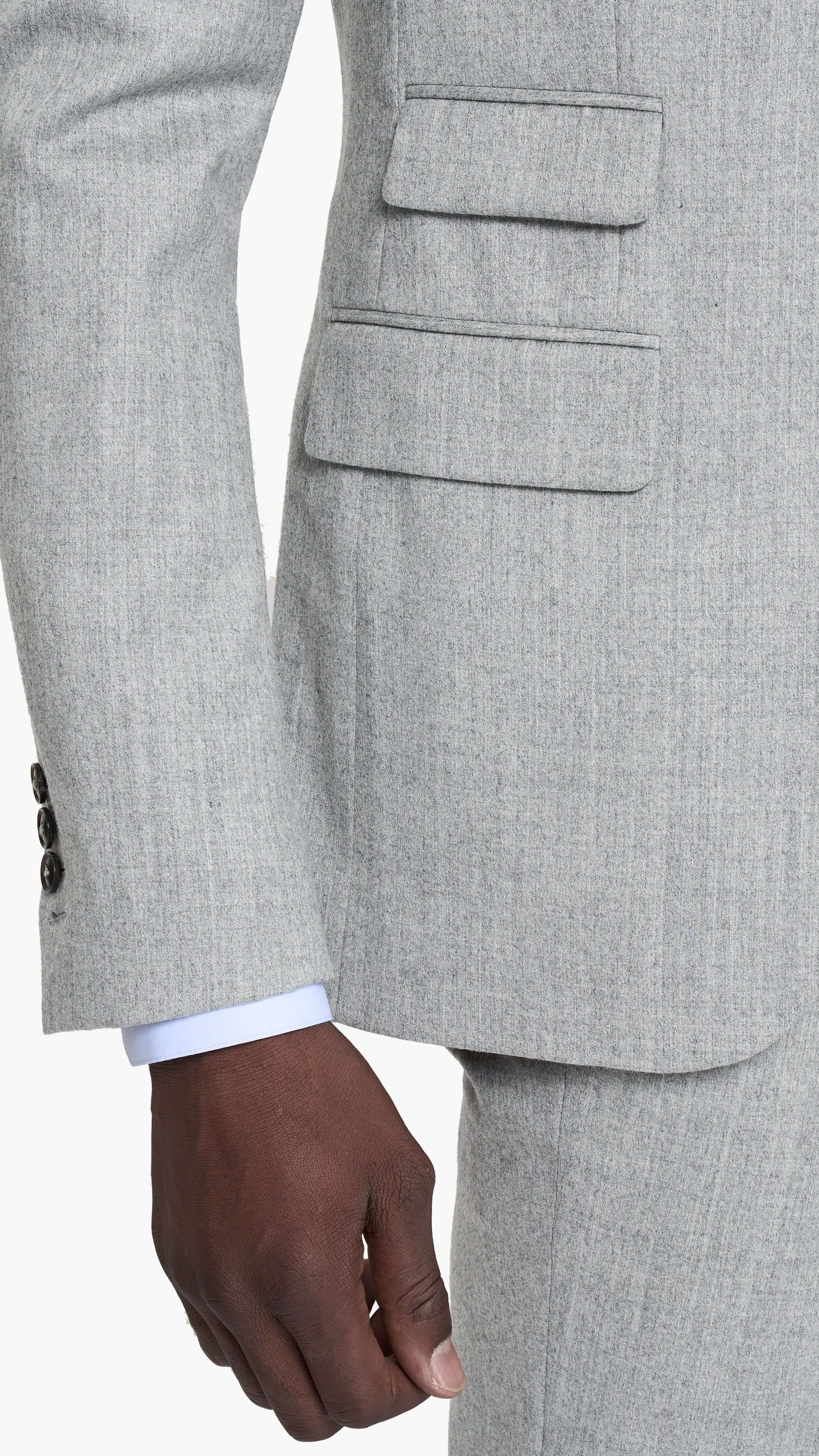 Reda Light Grey Flannel Custom Jacket
