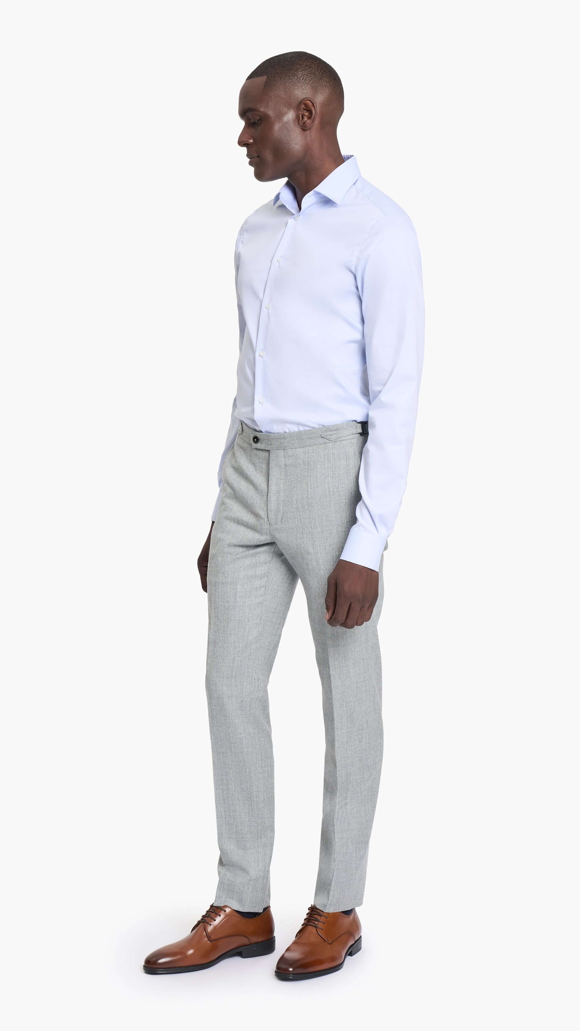 Reda Light Grey Flannel Custom Trouser