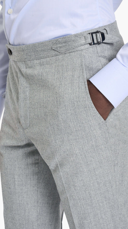 Reda Light Grey Flannel Custom Trouser