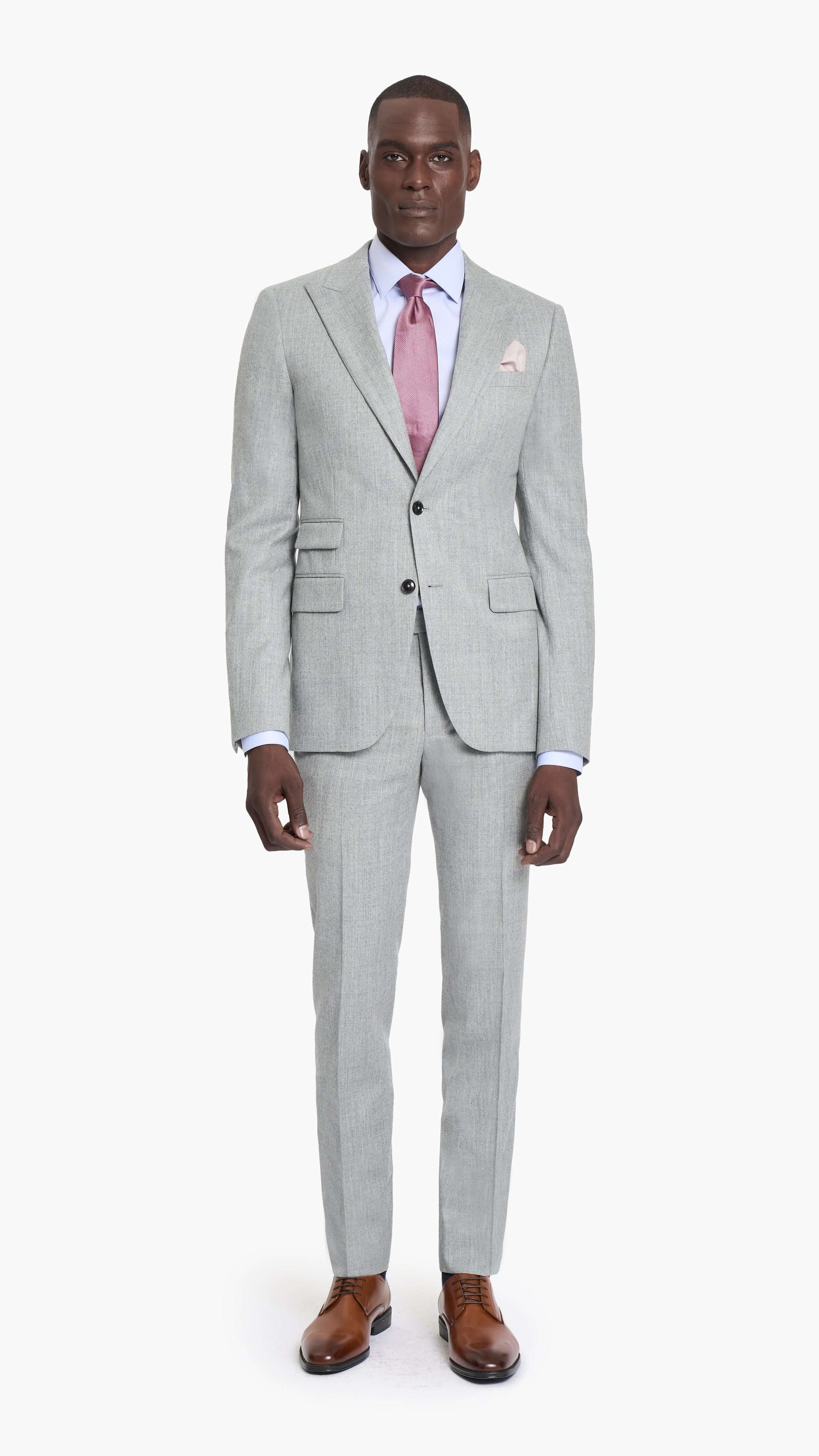 Reda Light Grey Flannel Custom Trouser