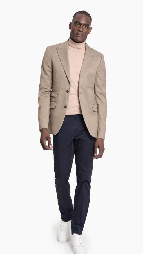 Reda Light Brown Twill Custom Jacket