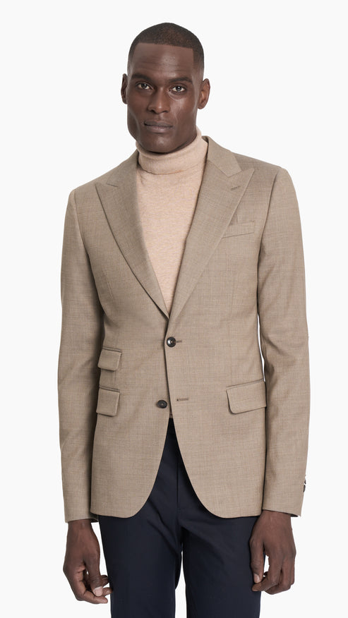 Reda Light Brown Twill Custom Jacket