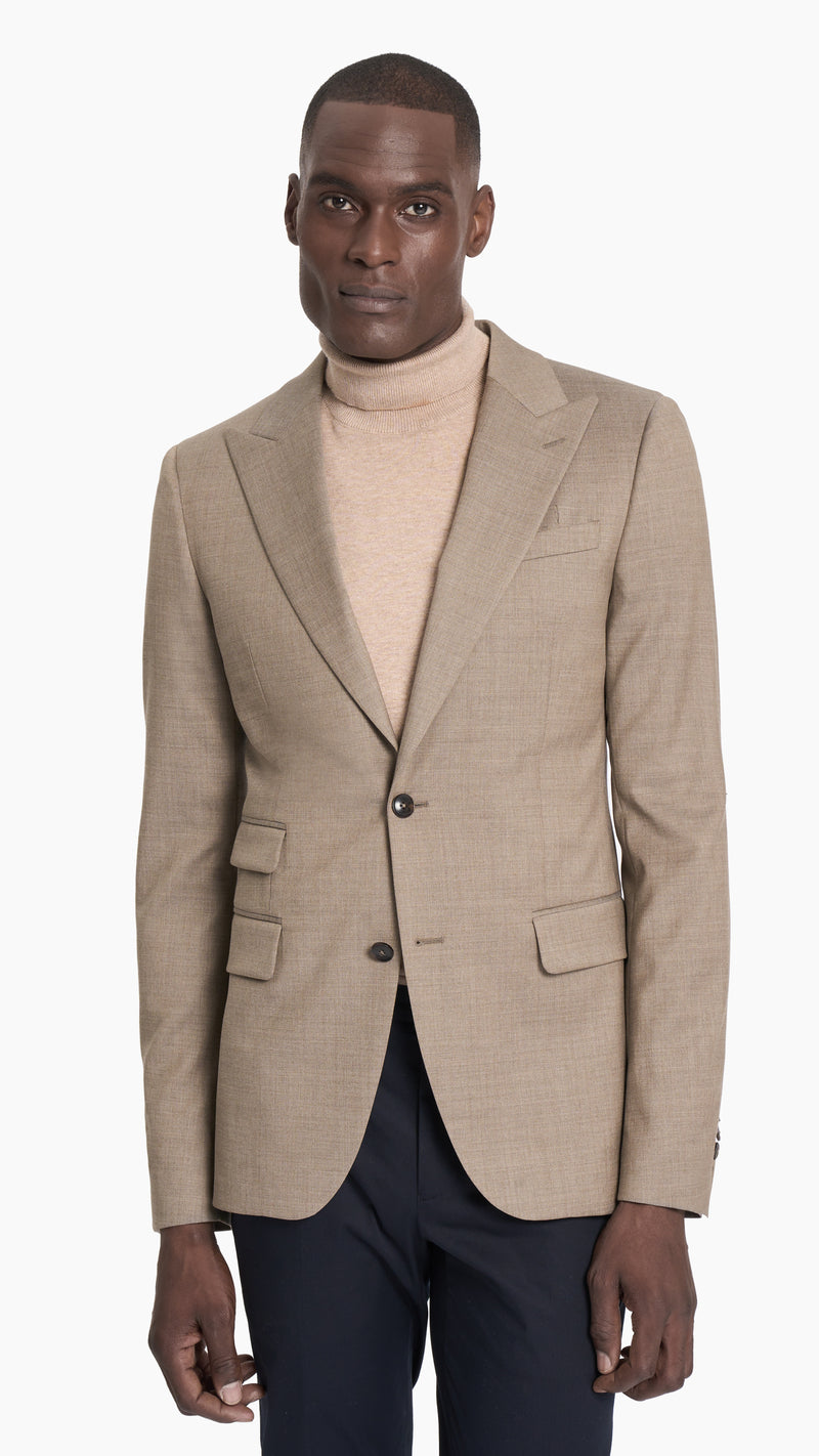 Reda Light Brown Twill Custom Jacket