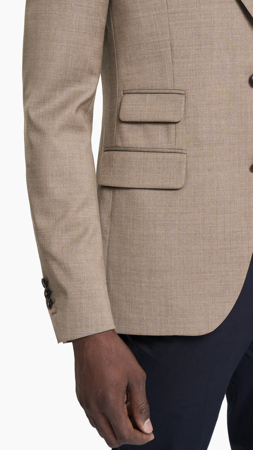 Reda Light Brown Twill Custom Jacket