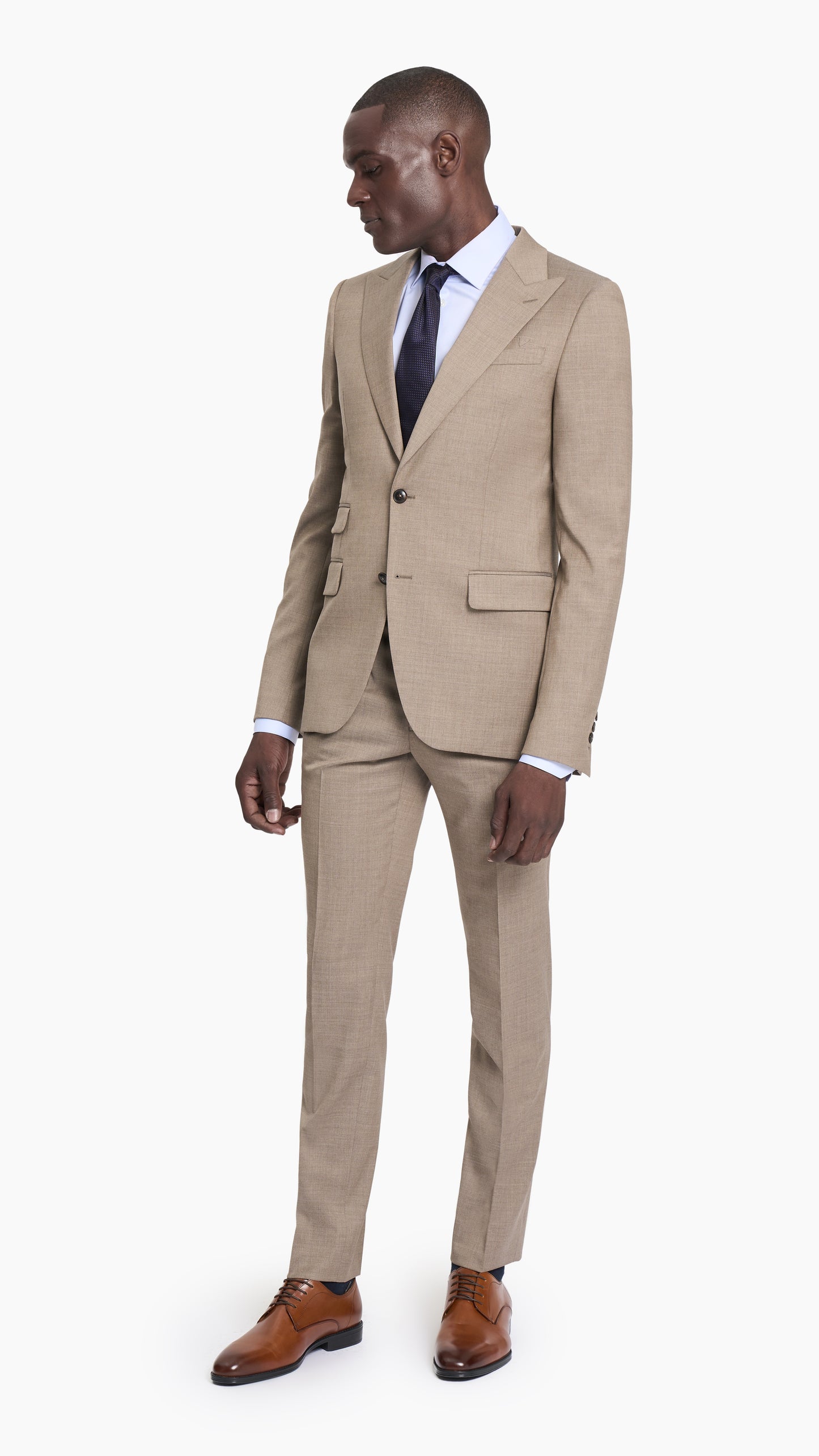 Light Brown Plain Weave Suit