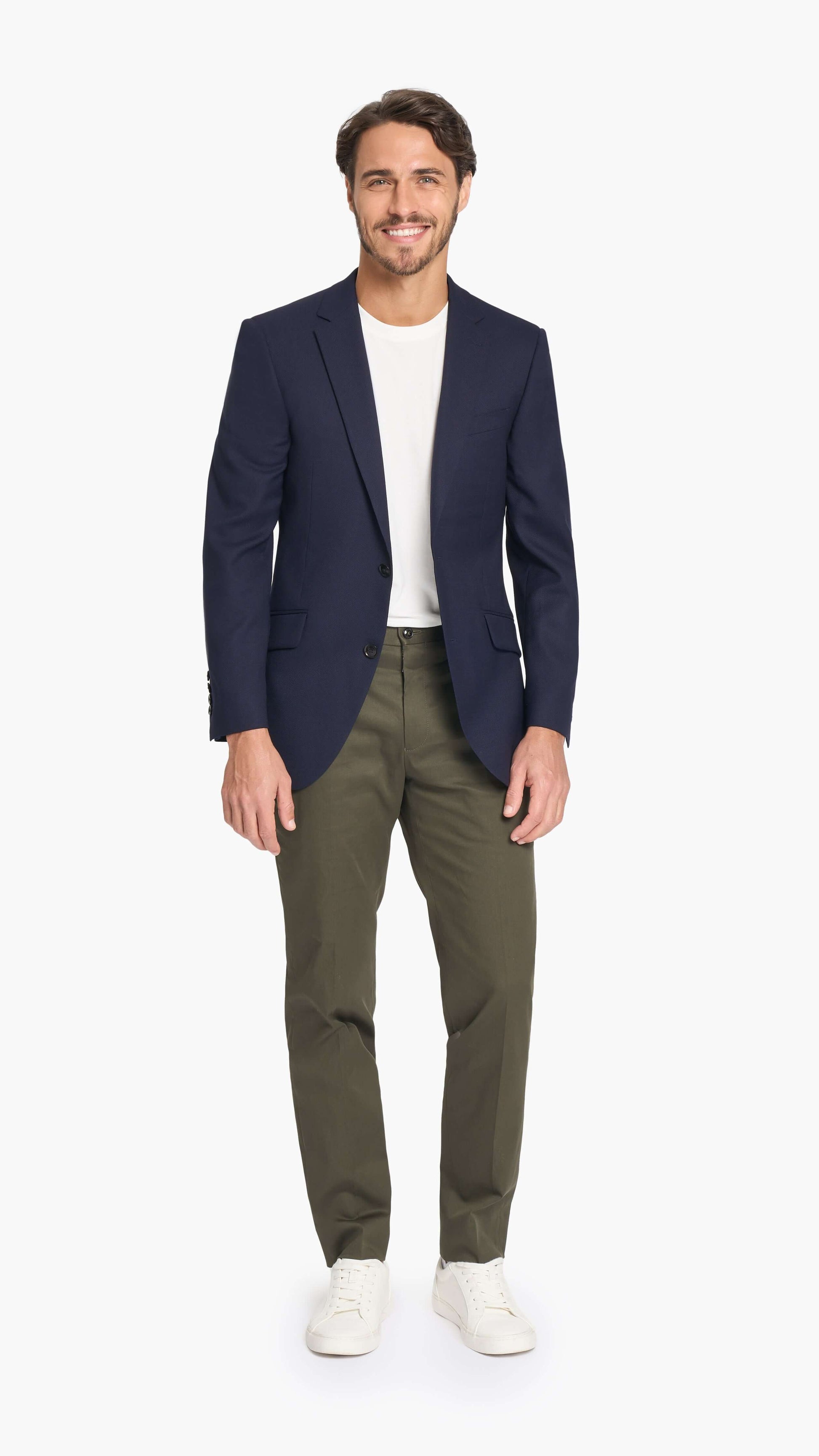 Reda Navy Blue Basket Weave Custom Jacket