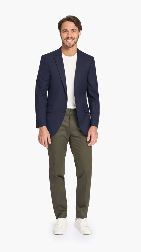 Reda Navy Blue Basket Weave Custom Jacket