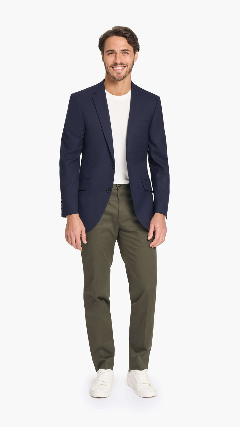 Reda Navy Blue Basket Weave Custom Jacket
