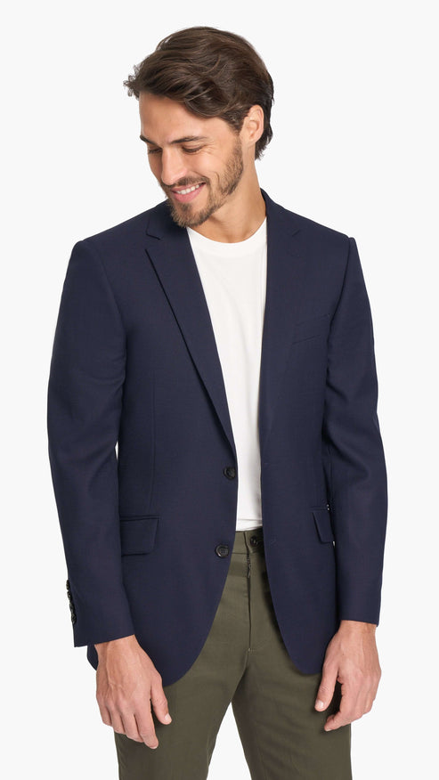 Reda Navy Blue Basket Weave Custom Jacket