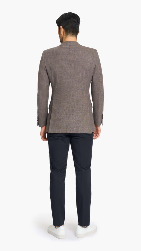 Reda Brown Basket Weave Custom Jacket
