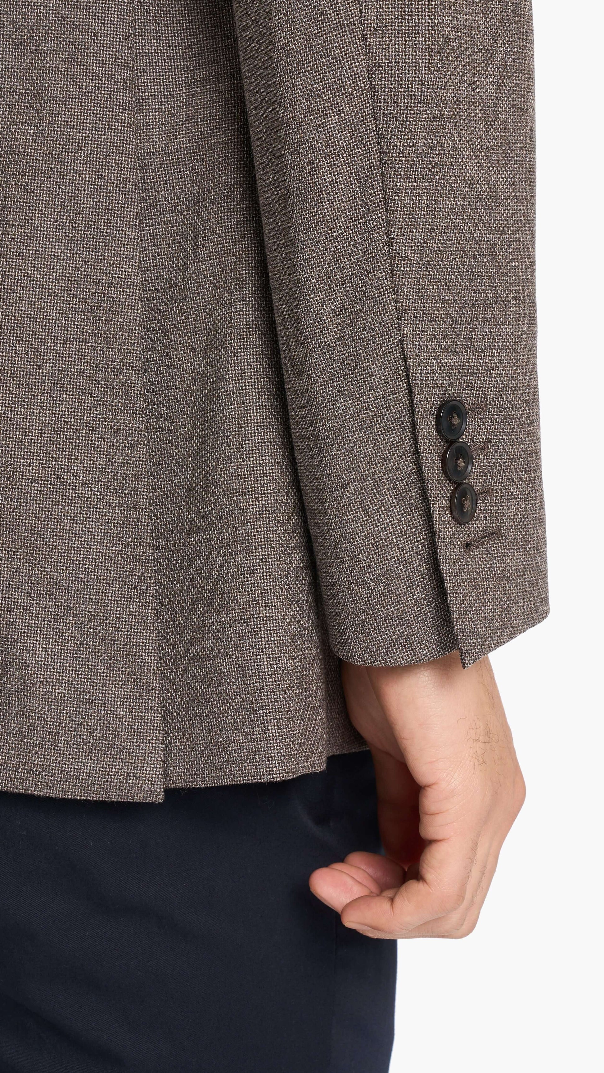 Reda Brown Basket Weave Custom Jacket