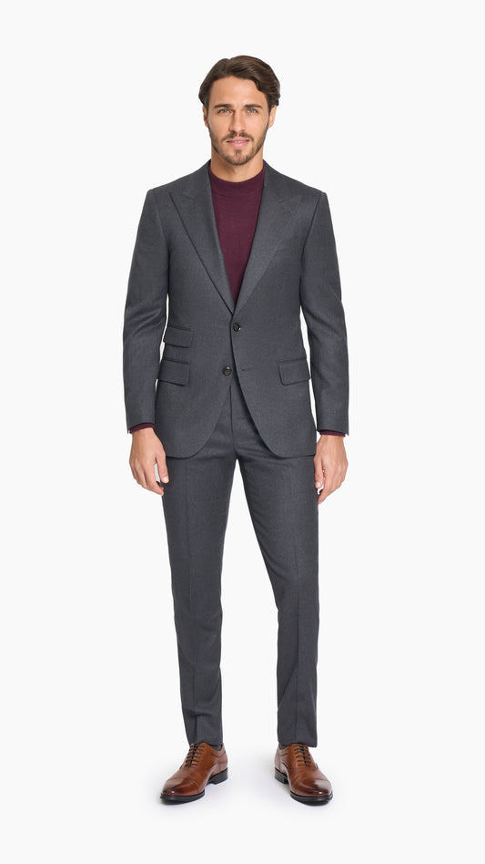 Reda Charcoal Grey Flannel Custom Jacket