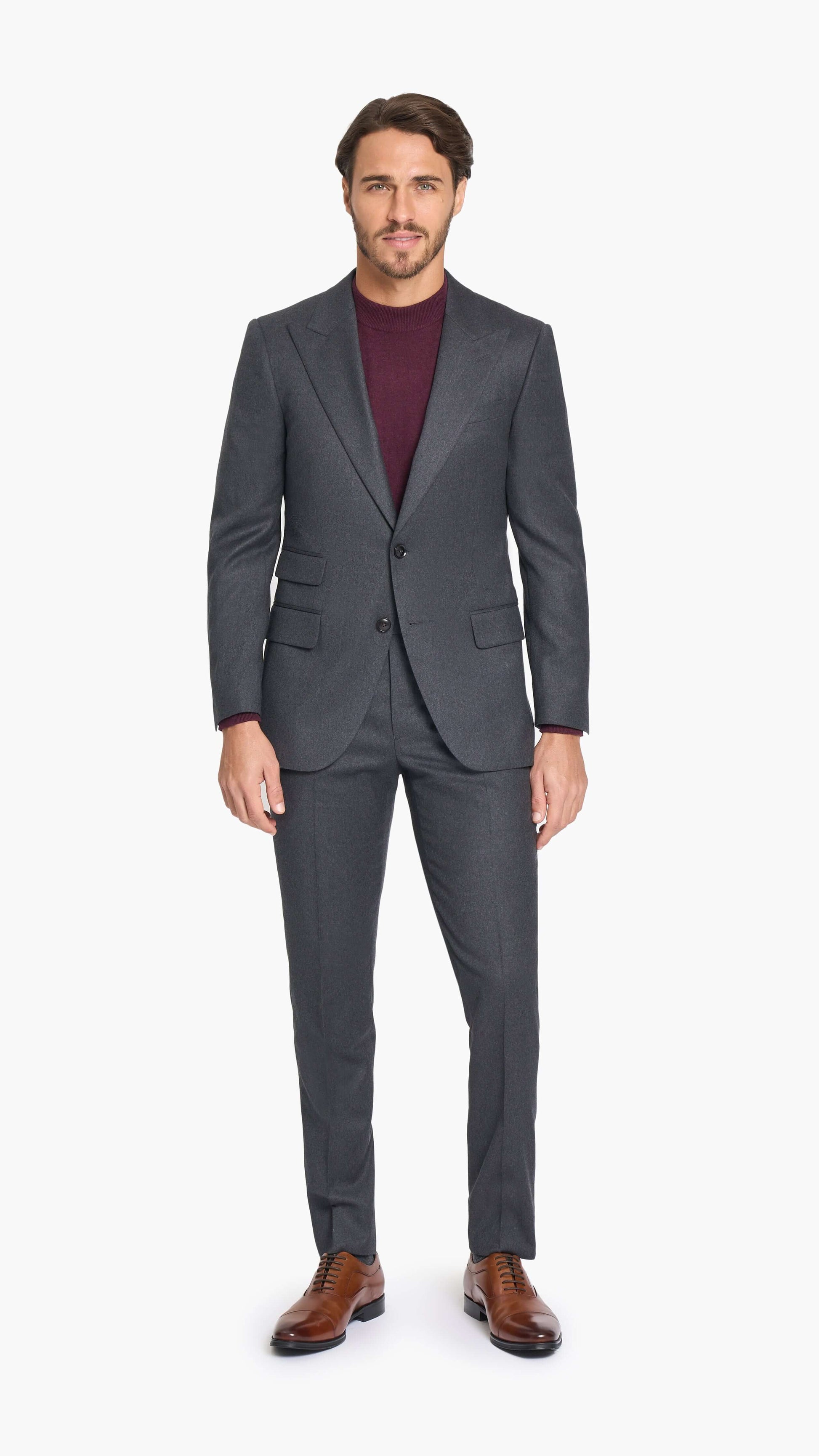 Reda Charcoal Grey Flannel Custom Suit
