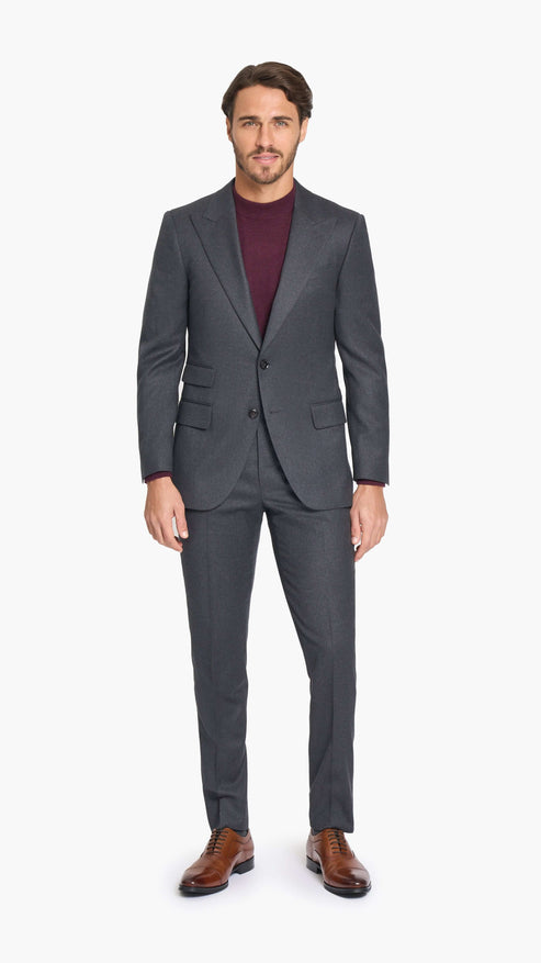 Reda Charcoal Grey Flannel Custom Suit