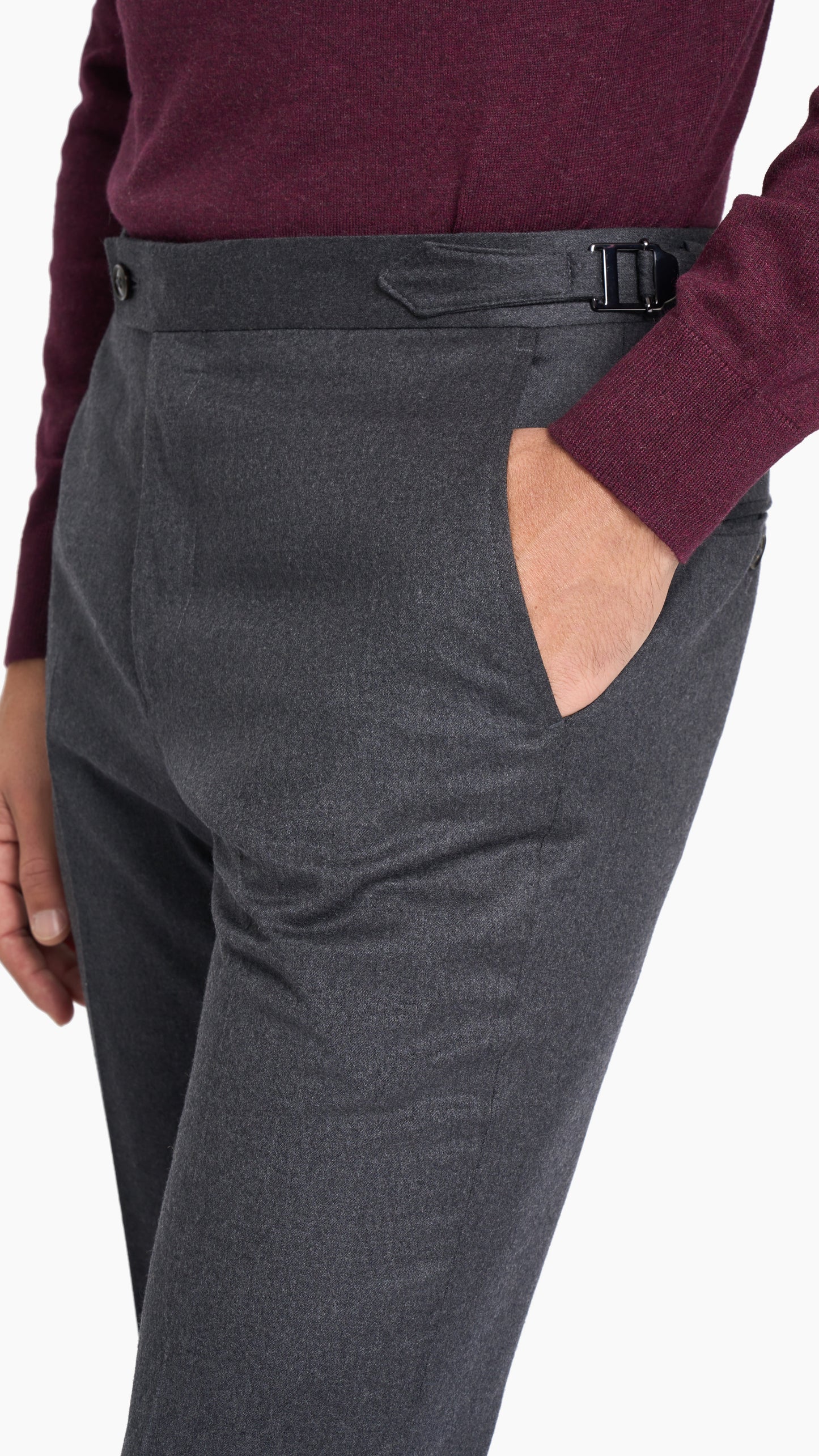 Reda Charcoal Grey Flannel Custom Trouser