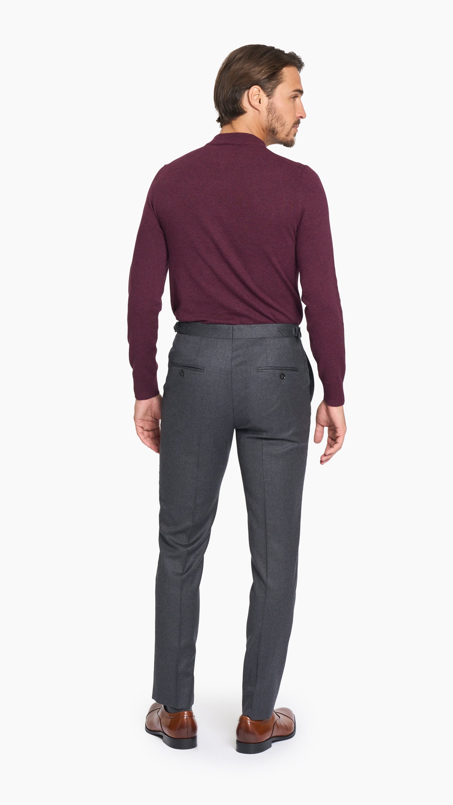 Reda Charcoal Grey Flannel Custom Trouser