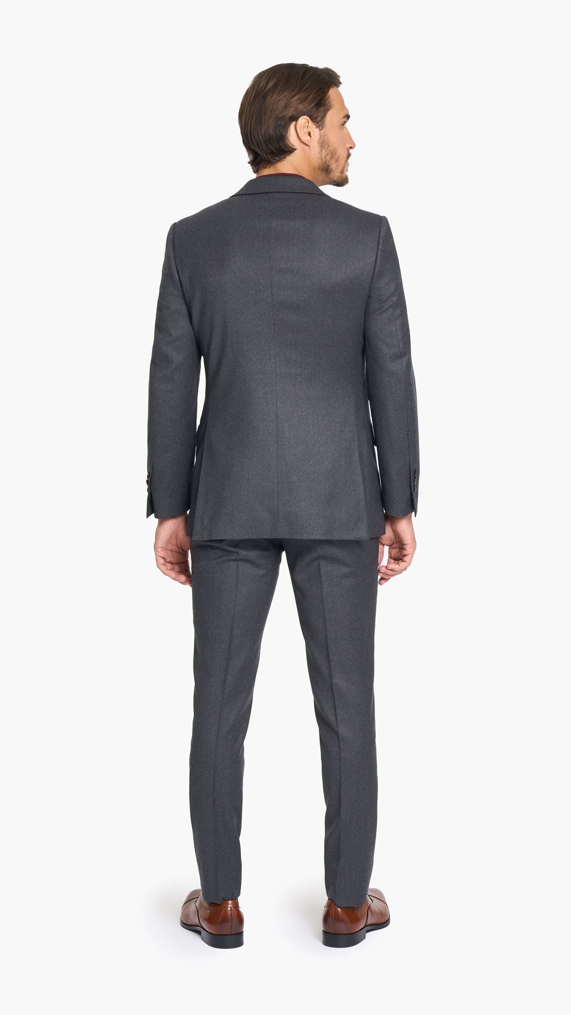 Reda Charcoal Grey Flannel Custom Suit