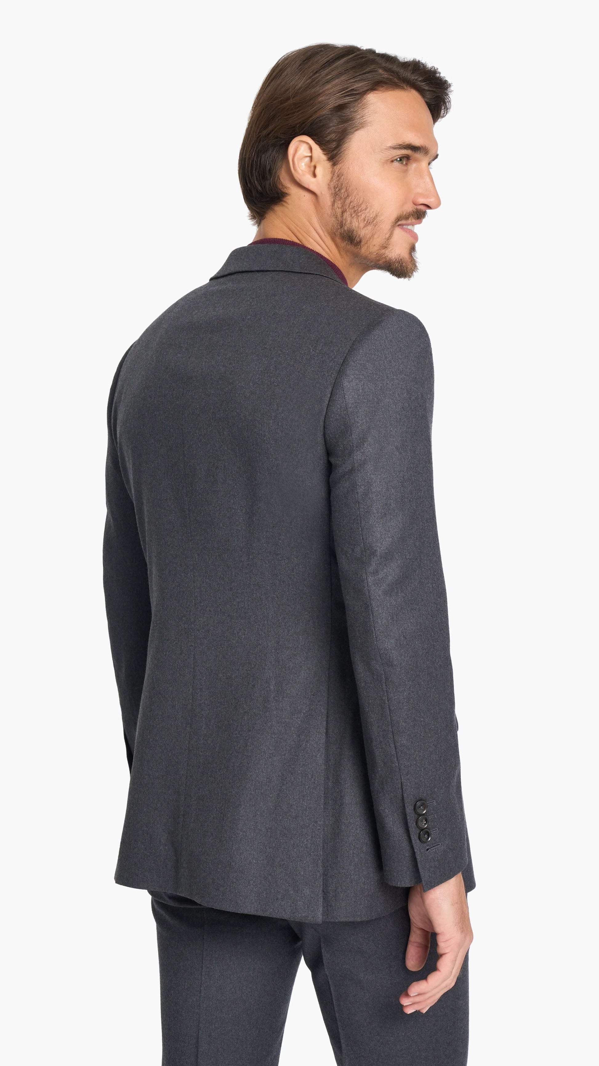 Reda Charcoal Grey Flannel Custom Suit
