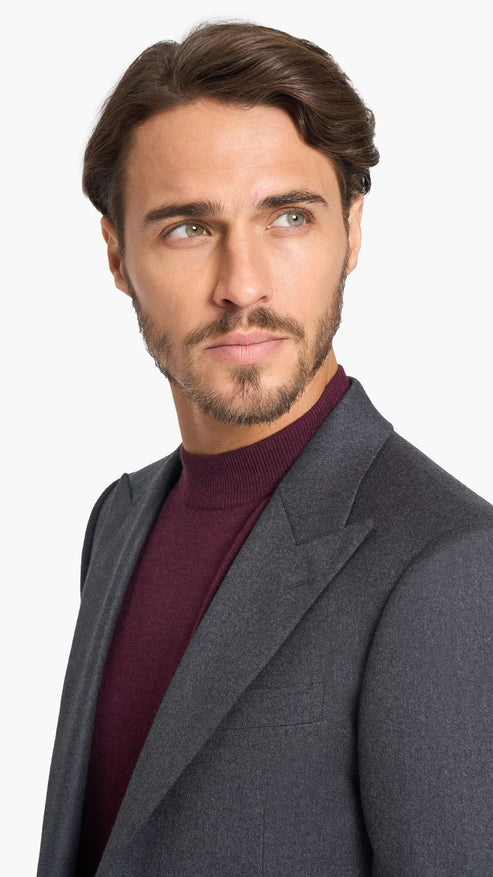 Reda Charcoal Grey Flannel Custom Suit