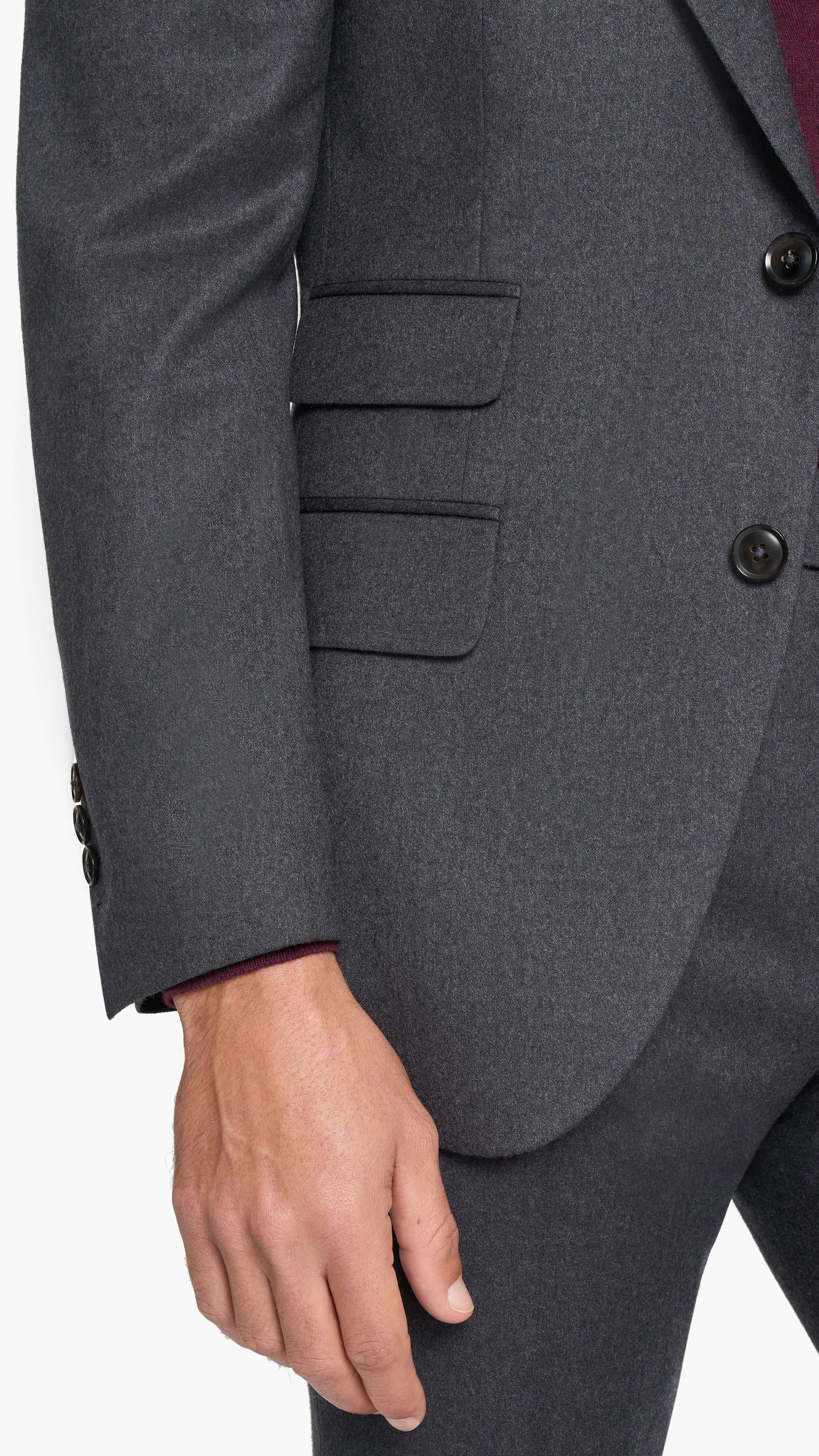 Reda Charcoal Grey Flannel Custom Suit