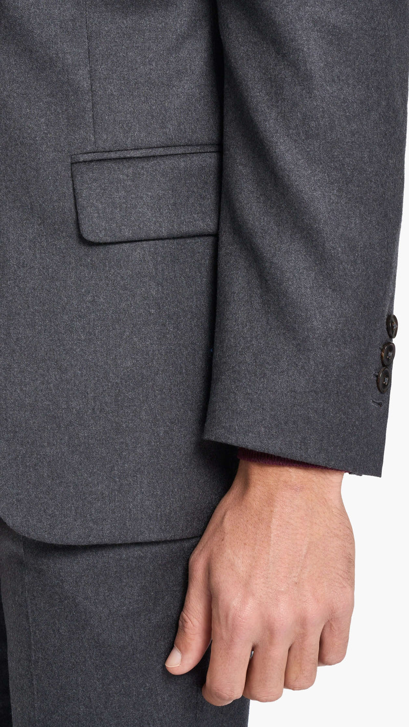 Reda Charcoal Grey Flannel Custom Suit