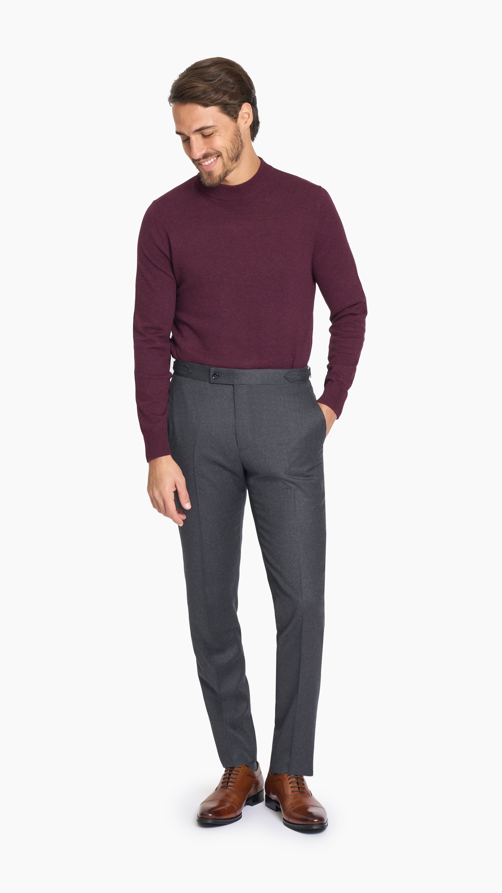 Reda Charcoal Grey Flannel Custom Trouser