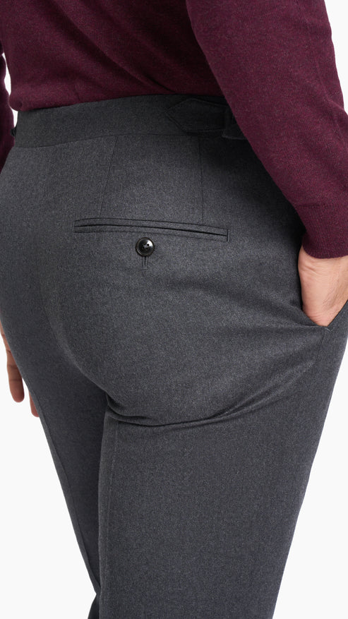 Reda Charcoal Grey Flannel Custom Trouser