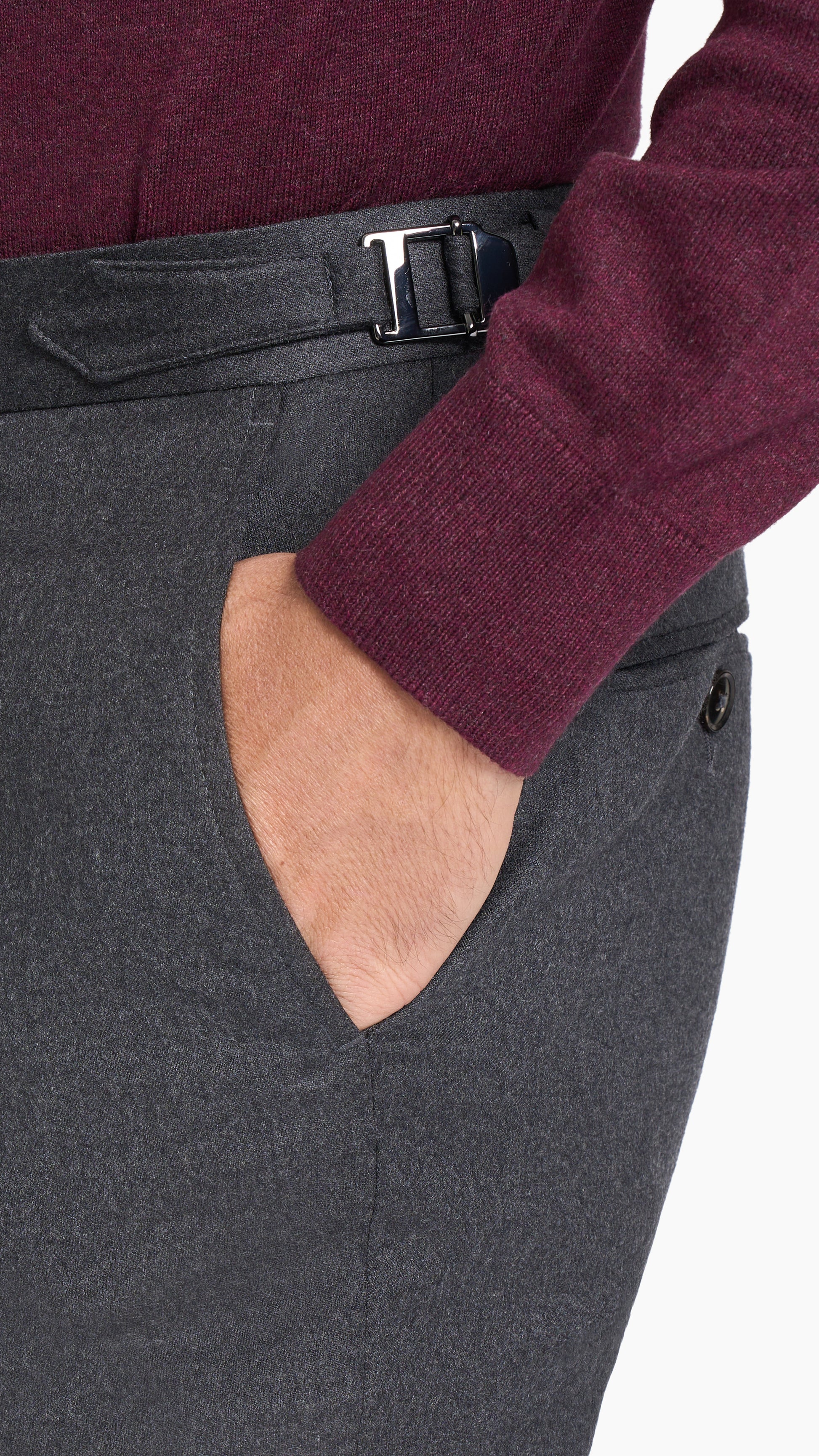 Reda Charcoal Grey Flannel Custom Trouser