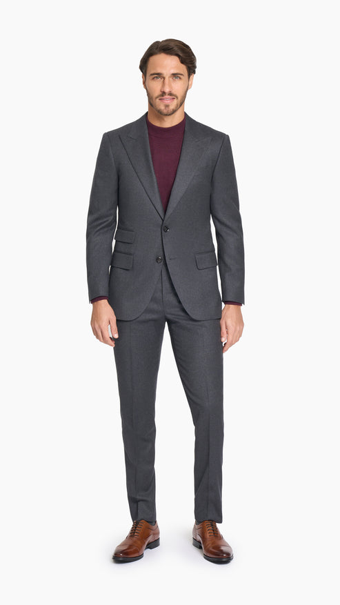 Reda Charcoal Grey Flannel Custom Trouser