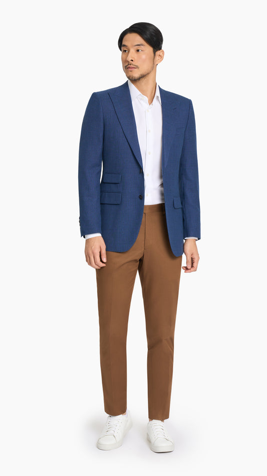 Reda Royal Blue Basket Weave Custom Jacket
