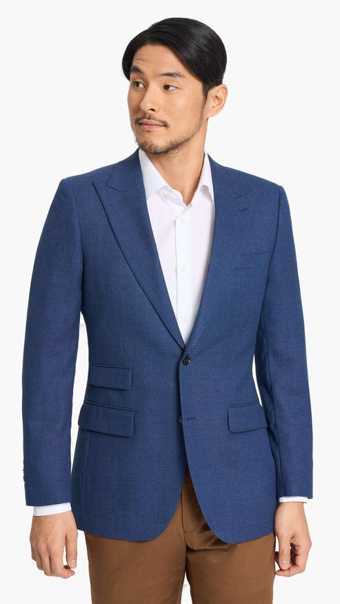 Reda Royal Blue Basket Weave Custom Jacket