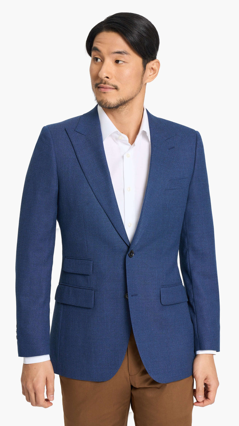 Reda Royal Blue Basket Weave Custom Jacket