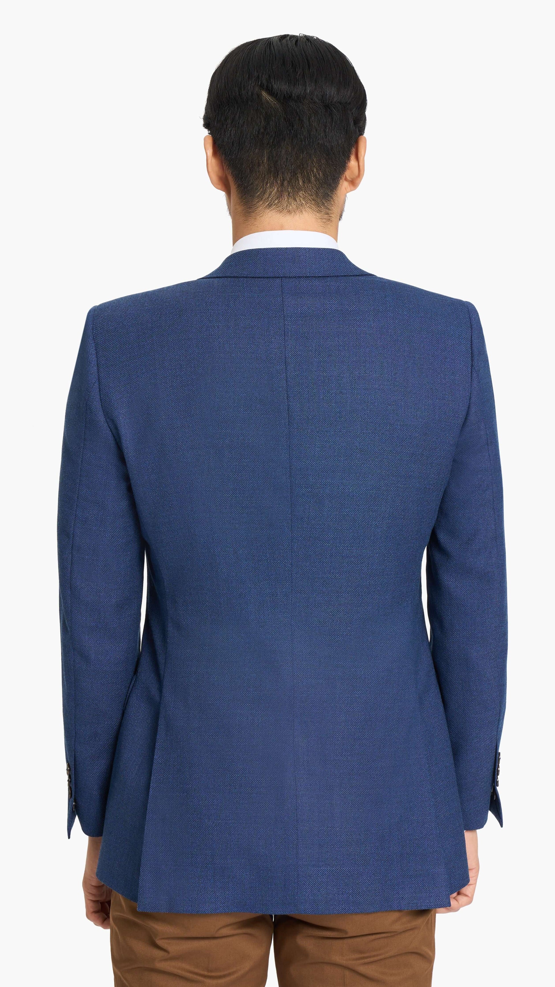 Reda Royal Blue Basket Weave Custom Jacket
