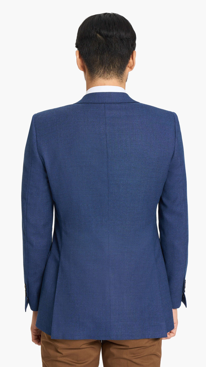 Reda Royal Blue Basket Weave Custom Jacket