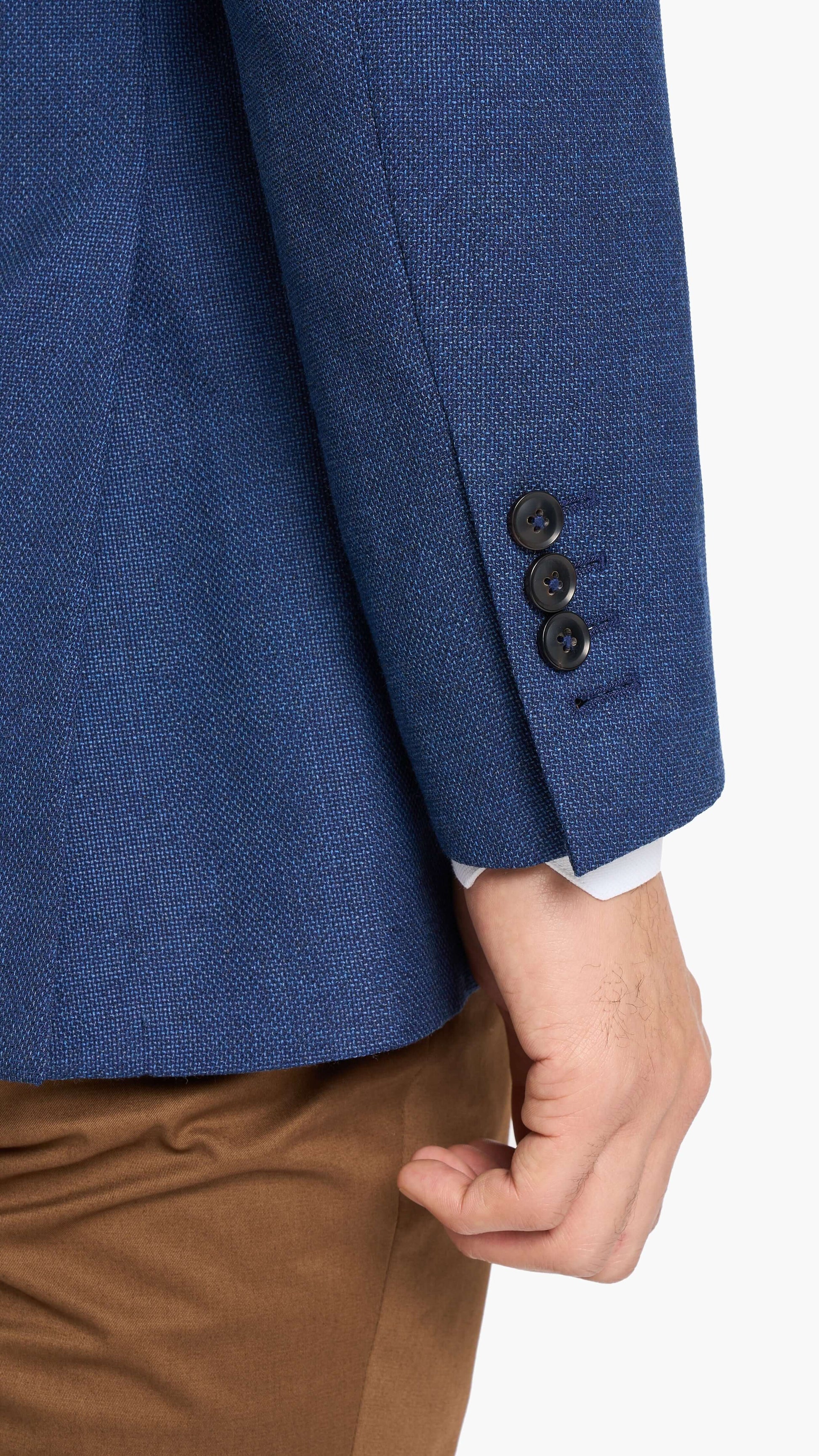 Reda Royal Blue Basket Weave Custom Jacket