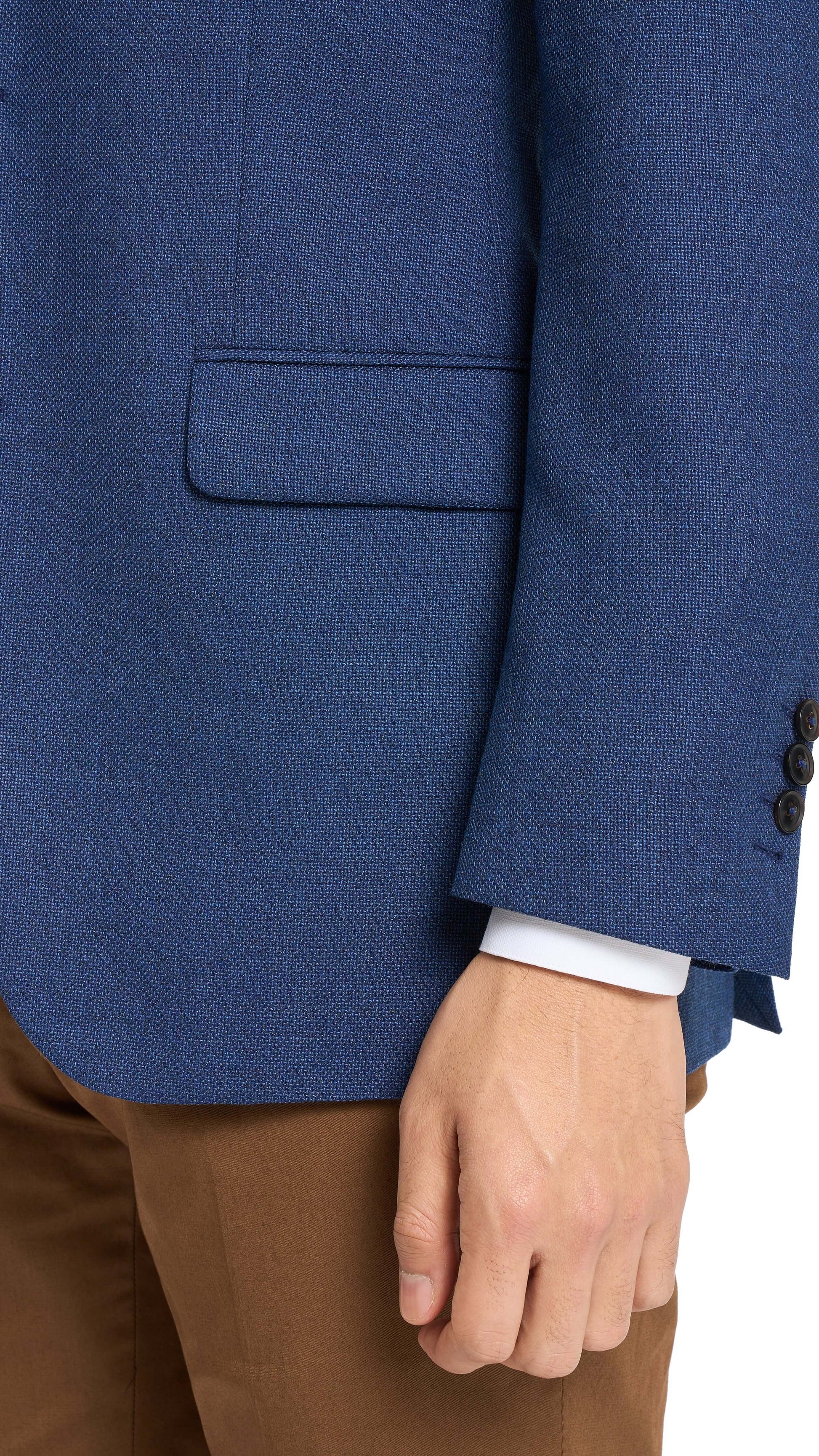 Reda Royal Blue Basket Weave Custom Jacket