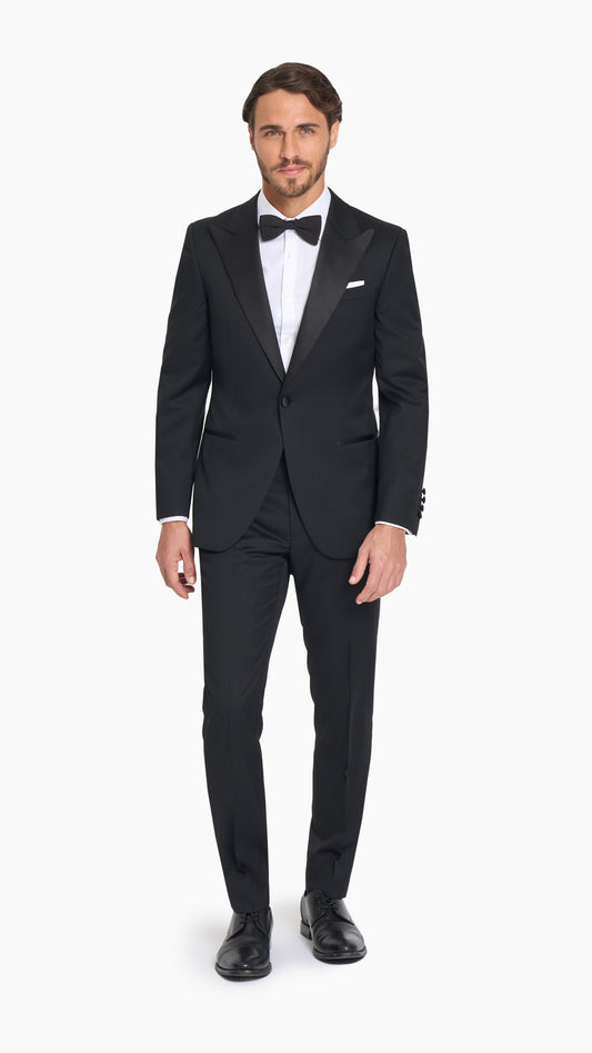 Black Twill Tuxedo Jacket