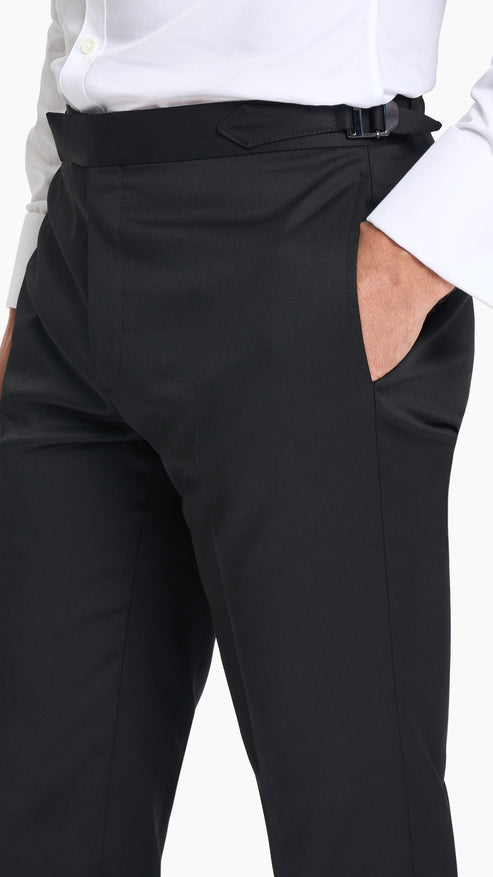 Black Twill Tuxedo Trouser