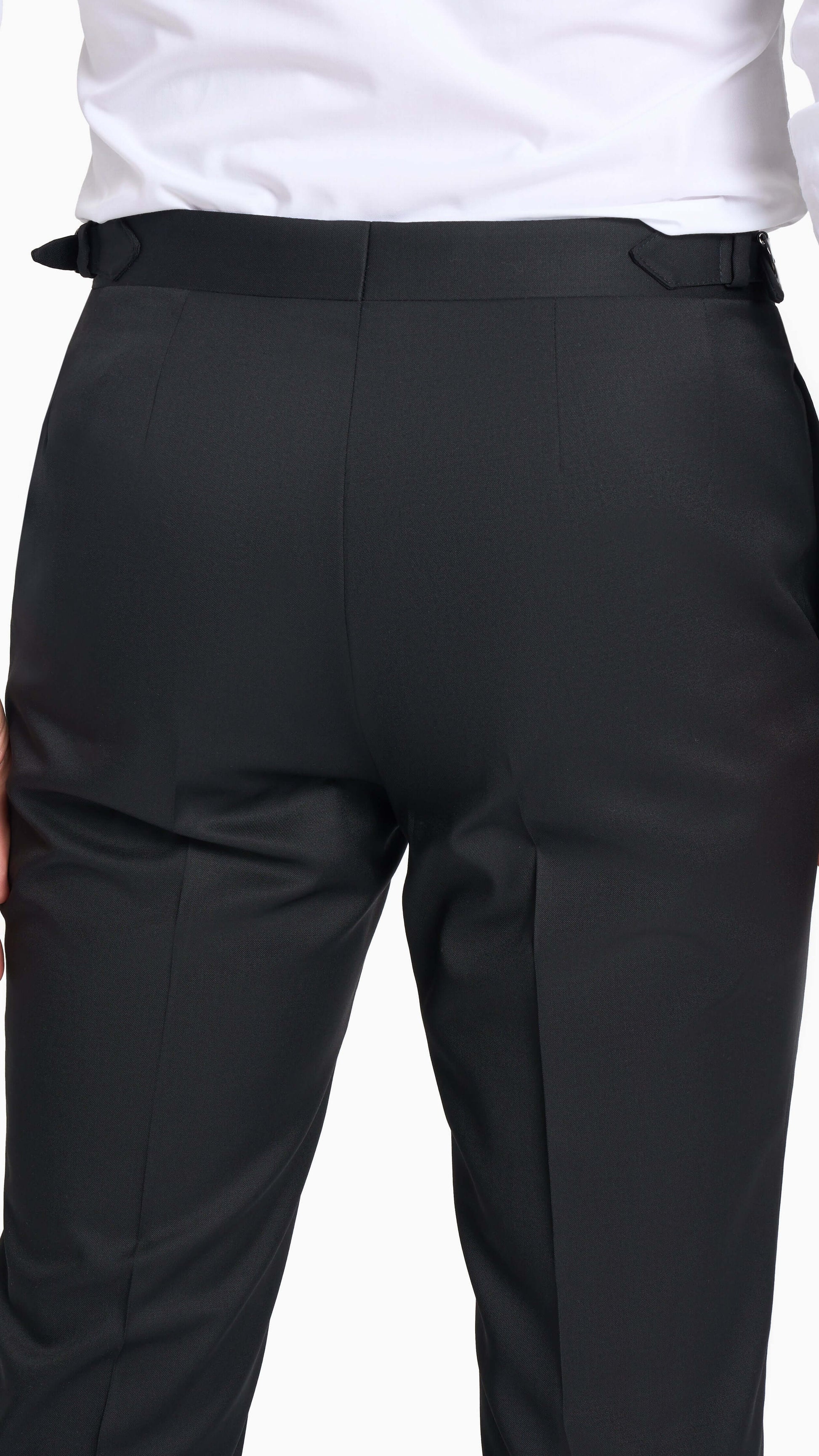 Reda Black Twill Custom Tuxedo Trouser