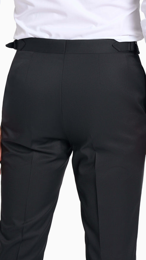 Reda Black Twill Custom Tuxedo Trouser