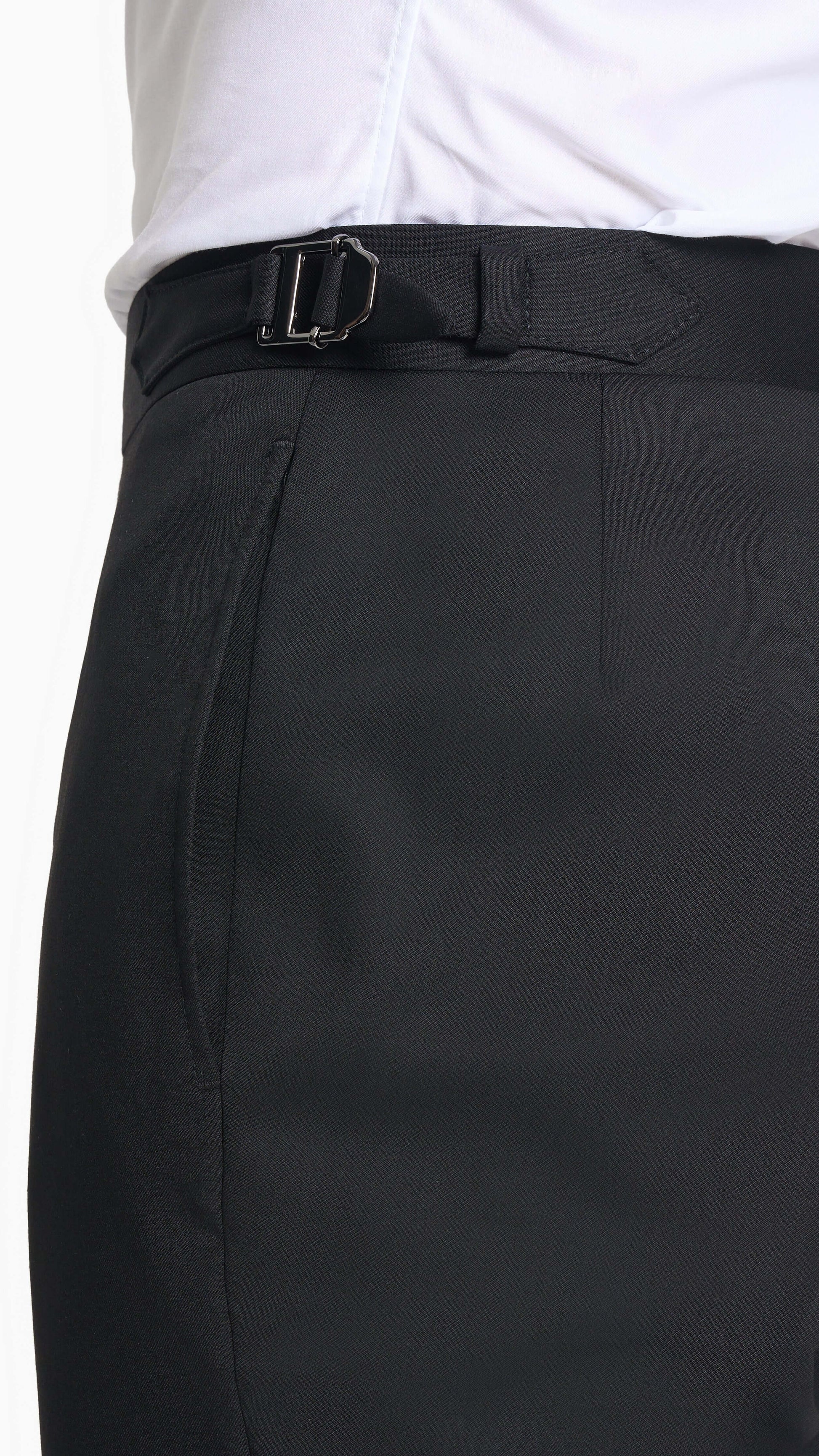 Reda Black Twill Custom Tuxedo Trouser