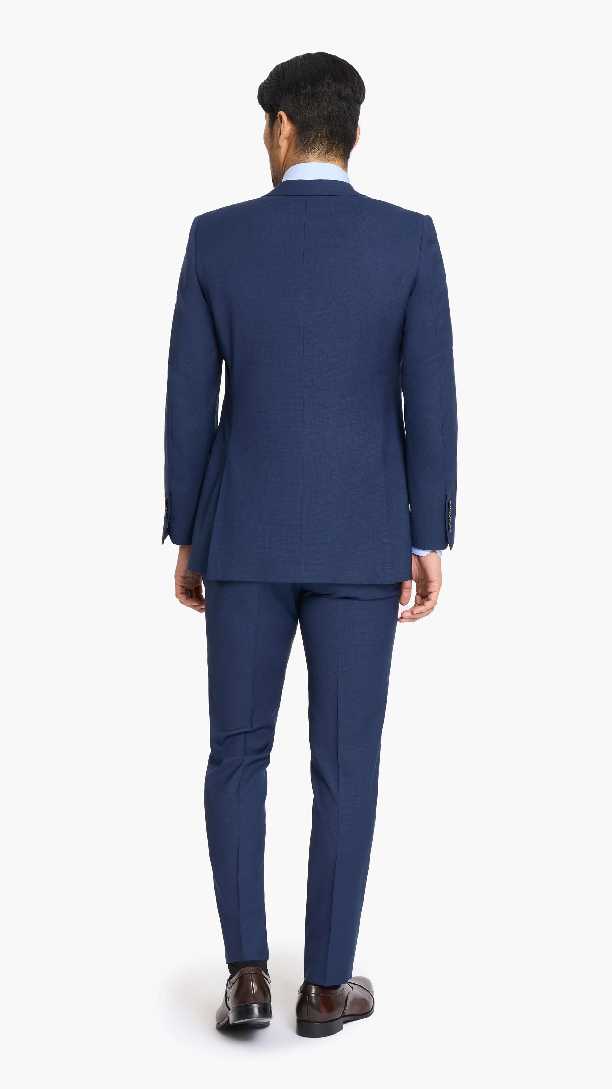 Dormeuil Royal Blue Sharkskin Custom Suit