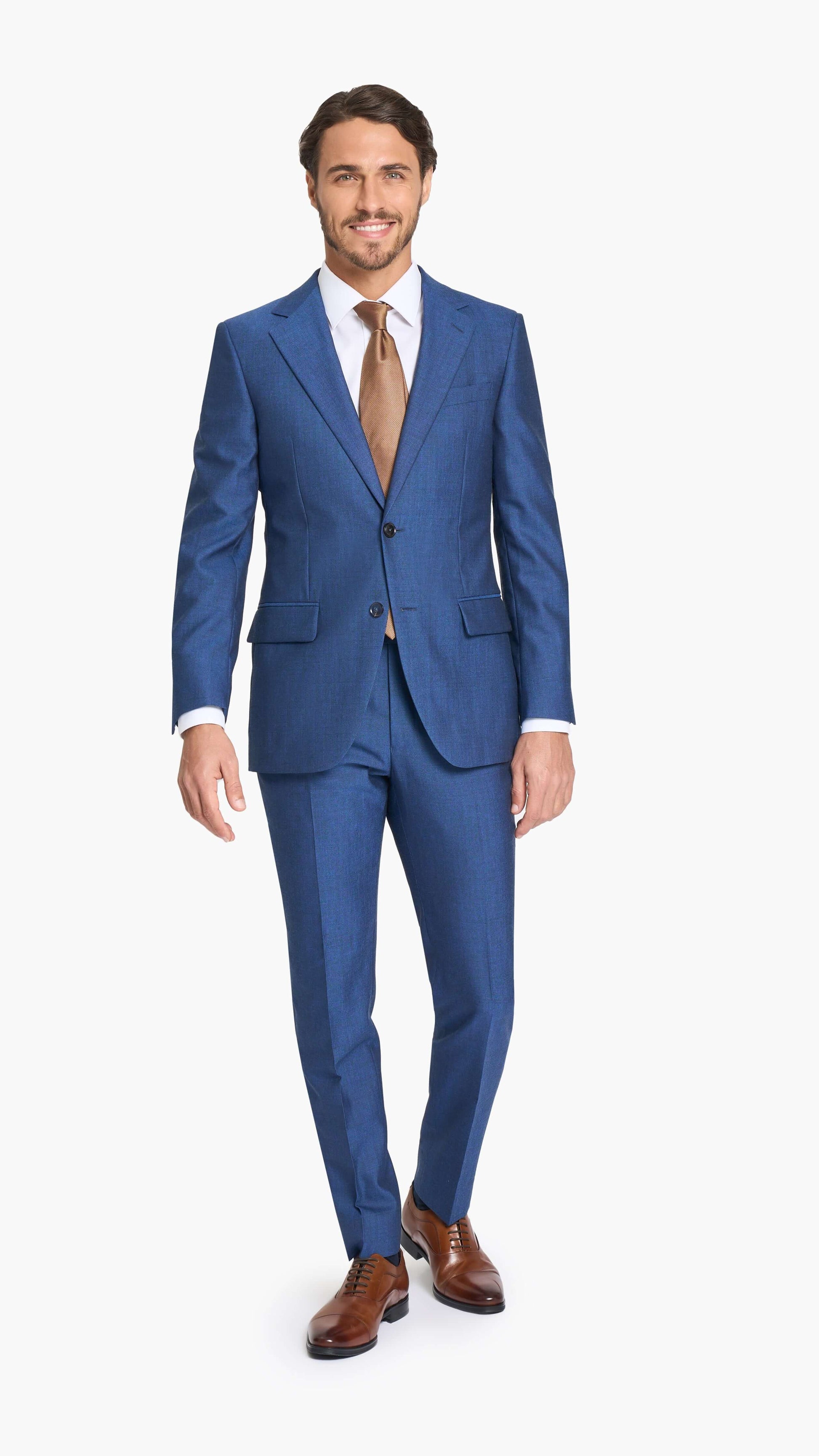 Holland & Sherry Tonic Blue Hopsack Custom Suit