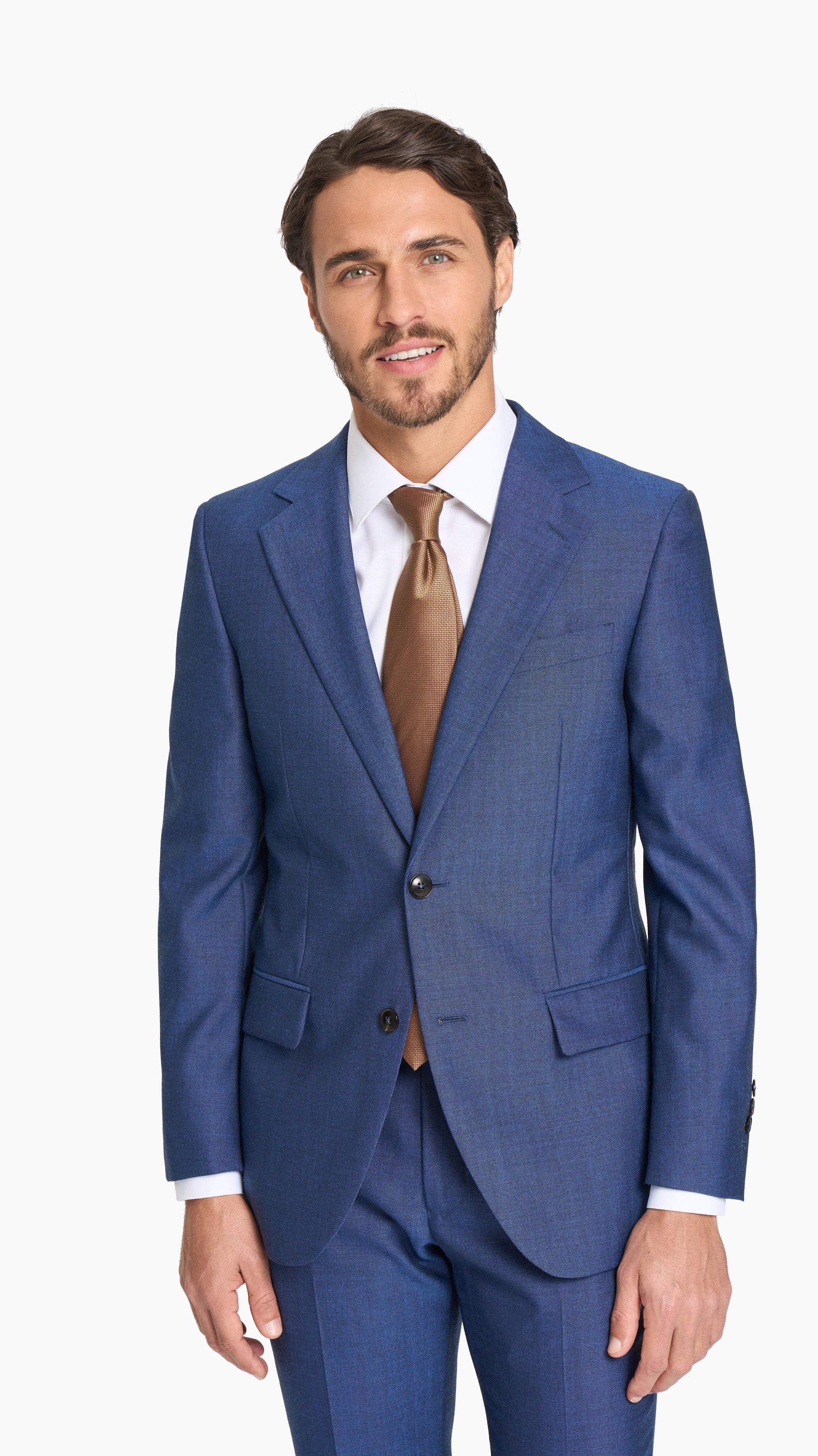 Holland & Sherry Tonic Blue Hopsack Custom Suit